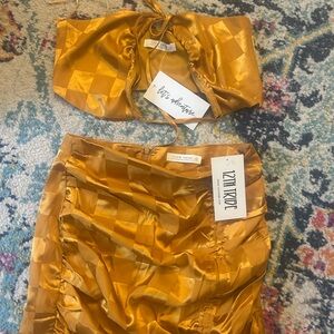 IZTIRE Gold Checkered Two-Piece Set